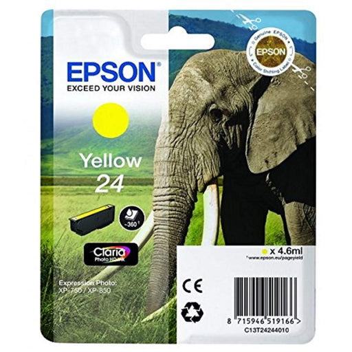 Best Value Epson C13T24244012 24 Series Elephant Claria Photo HD Ink Cartridge, Yellow, Genuine, Amazon Dash Replenishment Ready