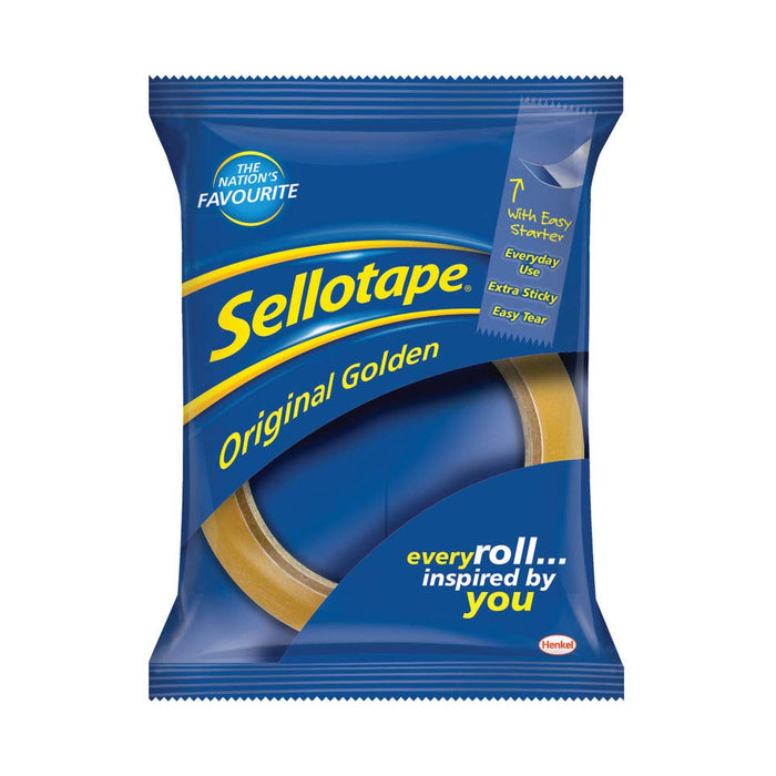 Best Value Sellotape 24 mm x 66 m "Golden" Tape (Pack of 6)