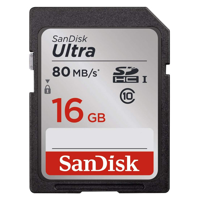 Best Value SanDisk Ultra SDHC Memory Card Up to 80 MB/s, Class 10, 16 GB, Black/Grey