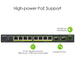 Best Value Zyxel 10-Port Gigabit Unmanged PoE+ Switch [8-Ports with 130 watt Budget] - Fanless Design [GS1100-10HP-GB0101F]