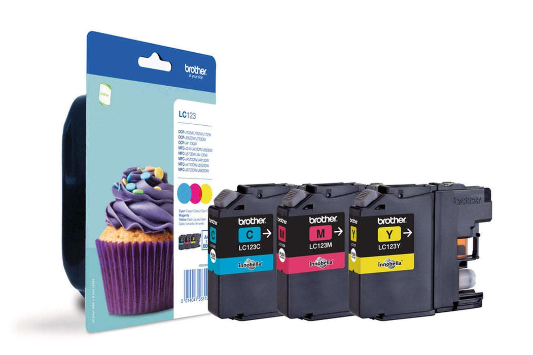 Best Value Brother LC-123C/LC-123M/LC-123Y Inkjet Cartridges, Rainbow Pack, Standard Yield, Cyan, Magenta and Yellow, Brother Genuine Supplies