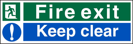 Best Value Stewart Superior Sign Fire Exit Keep Clear 300mm x 100mm Self-adhesive Vinyl Ref SP126SAV