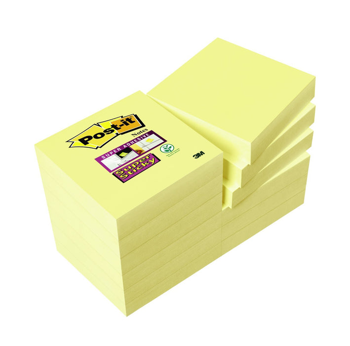 Best Value Post-it 7100045784 Super Sticky Notes, 47.6mm x 47.6mm, Canary Yellow, 12 pads, 90 sheets per pad