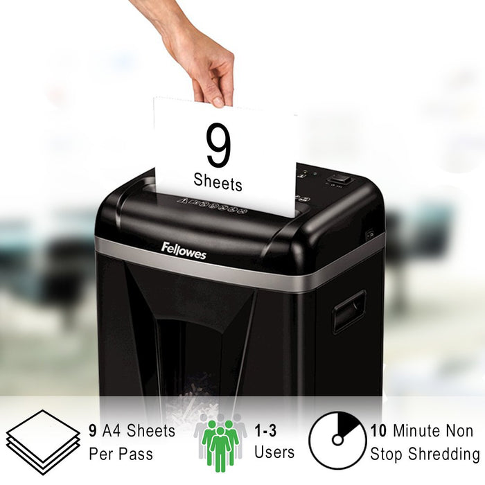 Best Value Fellowes Powershred 450M Paper Shredder, 9 Sheet Micro-Cut Shredder For the Small or Home Office With Silent Shred Technology