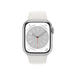 Apple Watch Series 8 (GPS + Cellular) - 41 mm - silver aluminium - smart watch with sport band - fluoroelastomer - white - band size: Regular - 32 GB - Wi-Fi, LTE, Bluetooth, UWB - 4G - 32 g