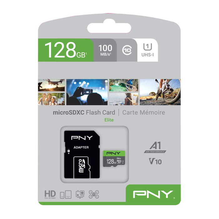 Best Value PNY Elite microSDXC card 128GB Class 10 UHS-I U1 100MB/s A1 V10