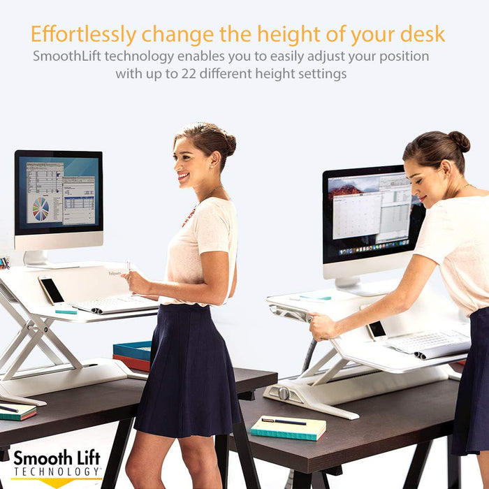 Best Value Fellowes Lotus Sit Stand Desk Converter, Height Adjustable Ergonomic Workstation, Metal, White, 13.97 x 83.19 x 61.6 cm