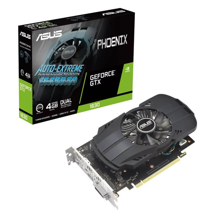 ASUS Phoenix GeForce GTX 1630 4GB EVO - Graphics card - NVIDIA GeForce GTX 1630 - 4 GB GDDR6 - PCIe 3.0 - DVI, HDMI, DisplayPort