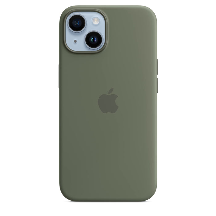 Apple - Back cover for mobile phone - MagSafe compatibility - silicone - olive - for iPhone 14