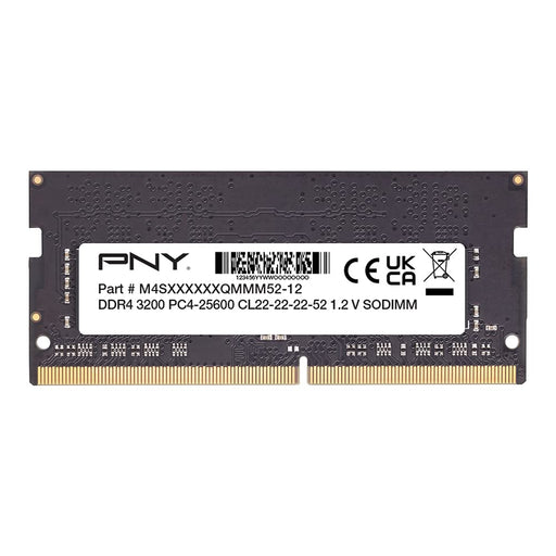 PNY Performance - DDR4 - module - 8 GB - SO-DIMM 260-pin - 3200 MHz / PC4-25600 - CL22 - 1.2 V - unbuffered - non-ECC