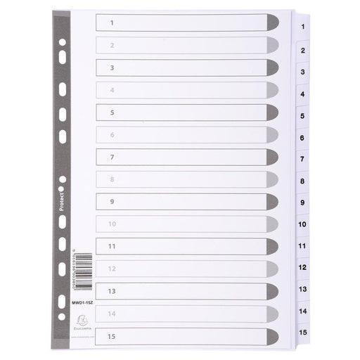 Best Value Exacompta"15 Part" Printed Index Mylar - Clear