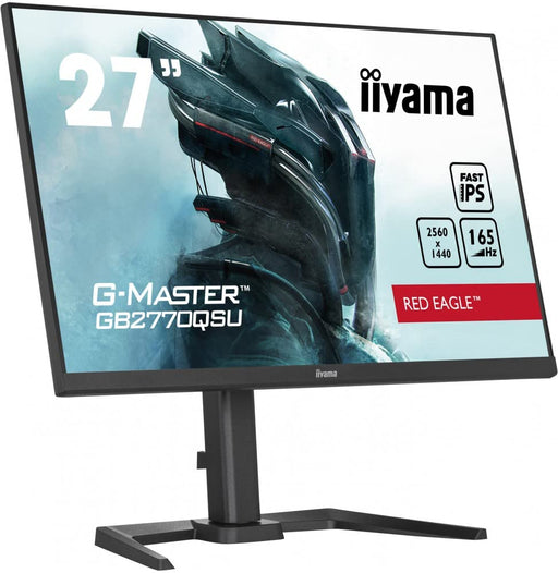 iiyama G-MASTER Red Eagle GB2770QSU-B5 - LED monitor - 27" - 2560 x 1440 WQHD @ 165 Hz - Fast IPS - 400 cd/m² - 1000:1 - HDR400 - 0.5 ms - HDMI, DisplayPort - speakers - matte black