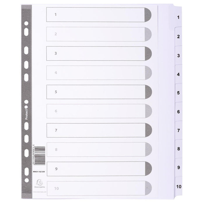 Best Value Exacompta Mylar Printed Indices, A4 Maxi, 12 Parts (1-12) - White