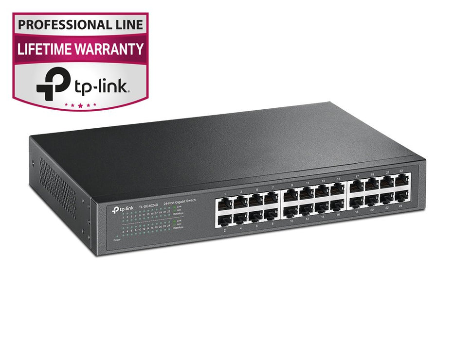 Best Value TP-Link TL-SG1024D 24-Port Gigabit Ethernet Switch, Rack-Mount/Desktop, Steel Case, Lifetime Warranty