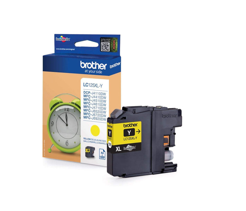 Best Value Brother LC-125XLY Inkjet Cartridge, High Yield, Yellow, Brother Genuine Supplies