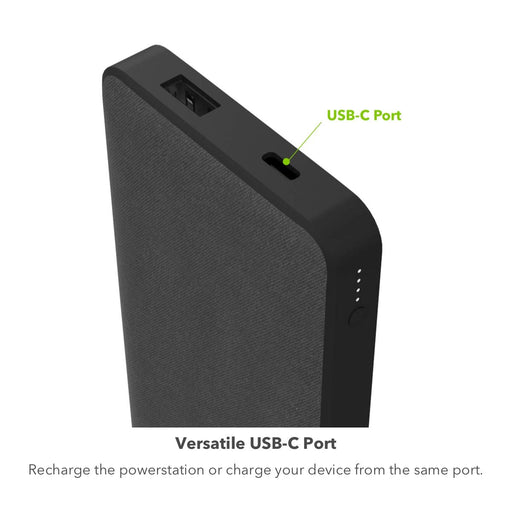 mophie powerstation with PD - Wireless power bank - 6000 mAh - 18 Watt (24 pin USB-C) - black