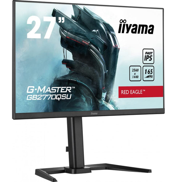 iiyama G-MASTER Red Eagle GB2770QSU-B5 - LED monitor - 27" - 2560 x 1440 WQHD @ 165 Hz - Fast IPS - 400 cd/m² - 1000:1 - HDR400 - 0.5 ms - HDMI, DisplayPort - speakers - matte black