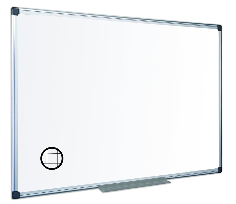 Best Value Bi-Office Gridded Whiteboard Maya, Melamine, Aluminium Frame, 120 x 120 cm