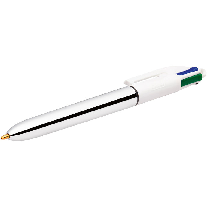 Best Value BIC 4 Colours Shine Retractable Ballpoint Pen Black/Blue/Red/Green (Pack of 12