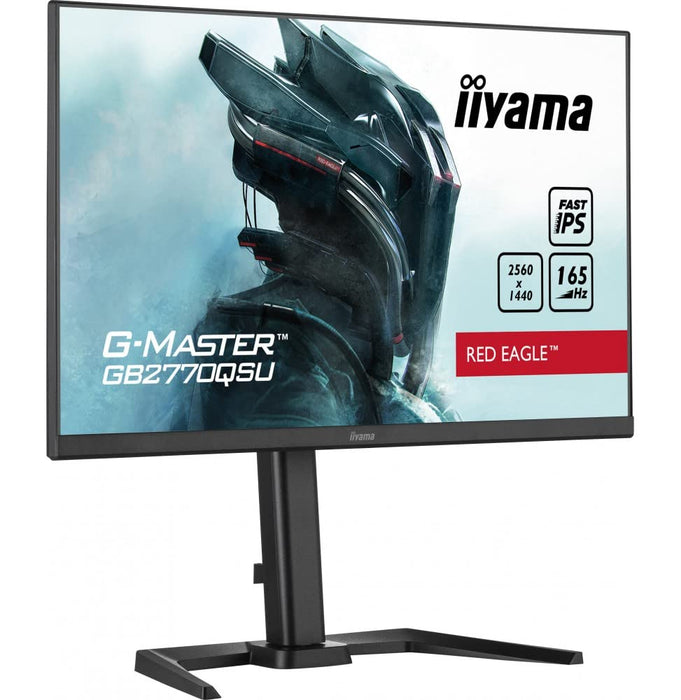 iiyama G-MASTER Red Eagle GB2770QSU-B5 - LED monitor - 27" - 2560 x 1440 WQHD @ 165 Hz - Fast IPS - 400 cd/m² - 1000:1 - HDR400 - 0.5 ms - HDMI, DisplayPort - speakers - matte black