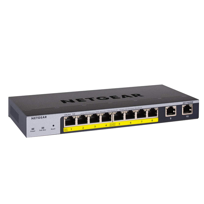 Best Value NETGEAR GS110TPP 10-Port Gigabit Ethernet Smart Managed Pro PoE Switch with 8 x PoE+ 120W, Desktop/Wall Mount