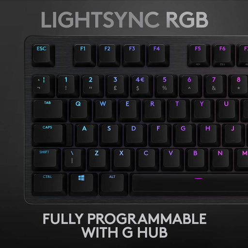 Logitech Gaming G512 - Keyboard - backlit - USB - QWERTY - UK - key switch: GX Brown Tactile - carbon