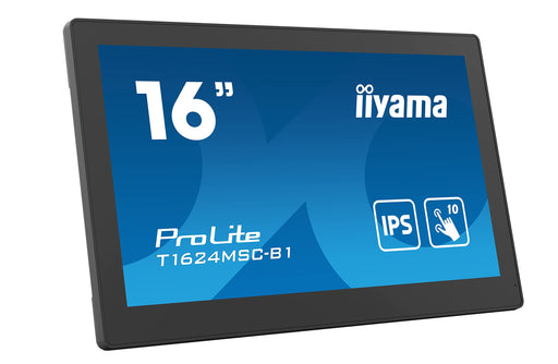 iiyama ProLite T1624MSC-B1 - LED monitor - 15.6" - touchscreen - 1920 x 1080 Full HD (1080p) - IPS - 450 cd/m² - 800:1 - 25 ms - HDMI - speakers - black, matte