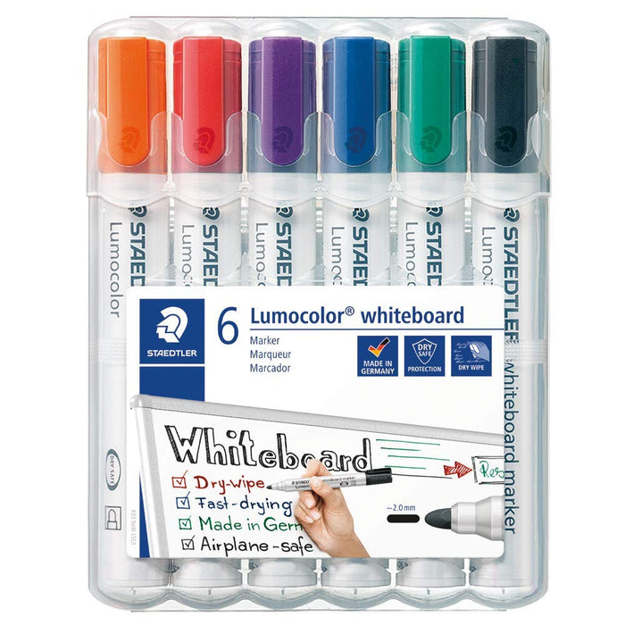 Best Value STAEDTLER 351WP6 Lumocolour Whiteboard Marker with Bullet Tip, Multicolor , Pack of 6