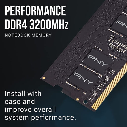 PNY Performance - DDR4 - module - 8 GB - SO-DIMM 260-pin - 3200 MHz / PC4-25600 - CL22 - 1.2 V - unbuffered - non-ECC