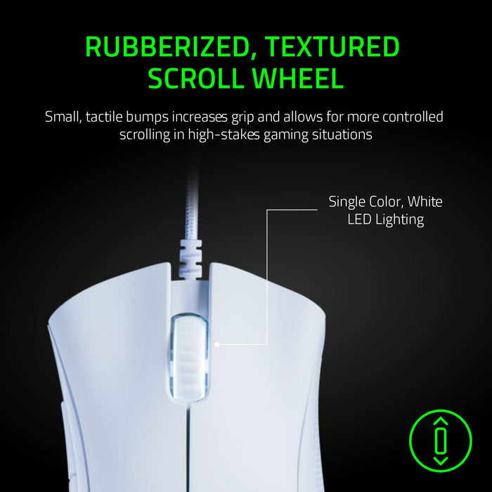 Razer DeathAdder Essential 2021 White Edition USB A Wired Optical 6400 DPI Gaming Mouse