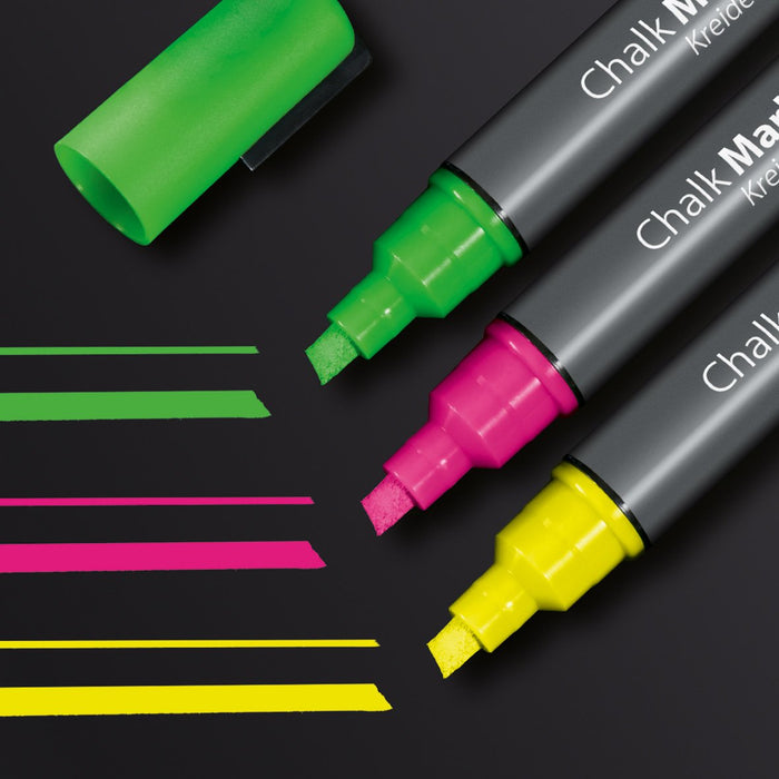 Best Value Sigel GL182 Chalk Marker 50, chisel tip 1-5 mm, Pink/Green/Yellow