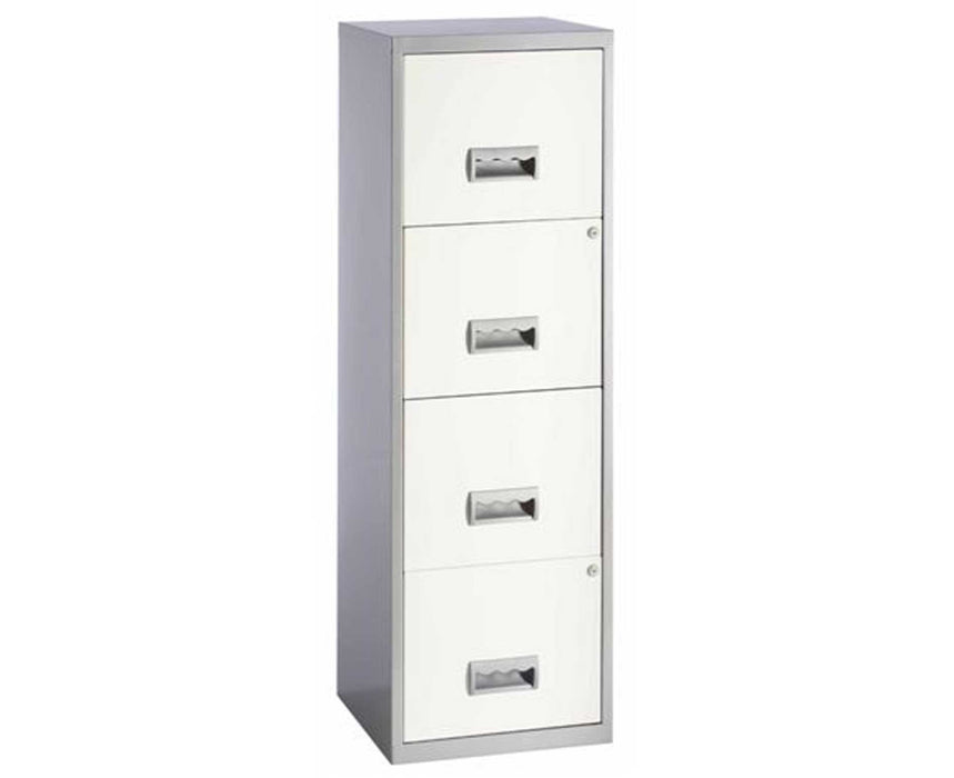 Best Value Pierre Henry A4 4 Drawer Maxi Filing Cabinet Silver and White - Color: Slvr/Wht