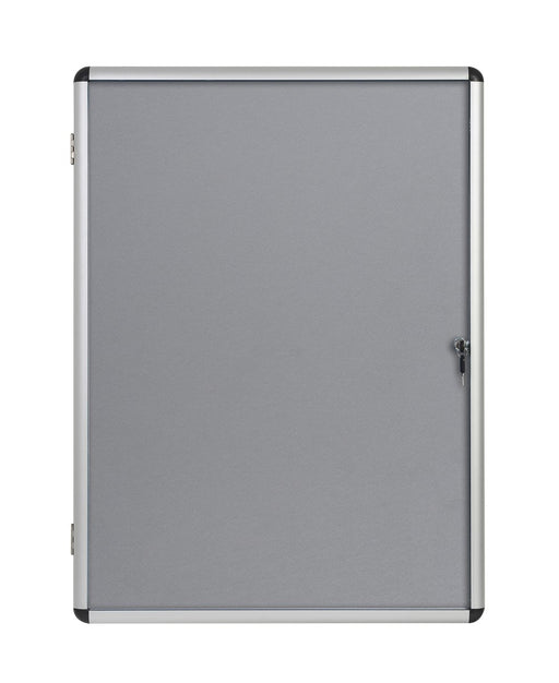 Best Value Bi-Office Enclore Felt Interior Notice Board Display Case 720x981 grey