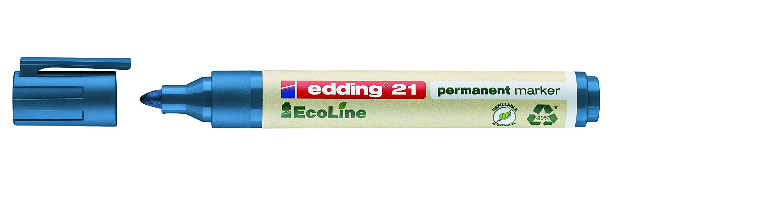 Best Value Edding 21 Ecoline Permanent Marker Recycled Low-odour Bullet Tip Blue Ref 21-003 [Pack of 10]