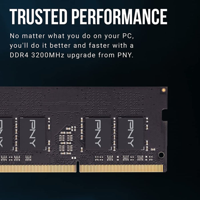 PNY Performance - DDR4 - module - 8 GB - SO-DIMM 260-pin - 3200 MHz / PC4-25600 - CL22 - 1.2 V - unbuffered - non-ECC