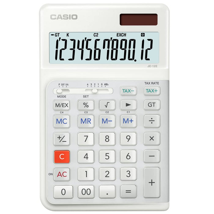 Casio JE-12E-WE 12 Digit Compact Ergonomic Desk Calculator JE-12E-WE-WA-EP