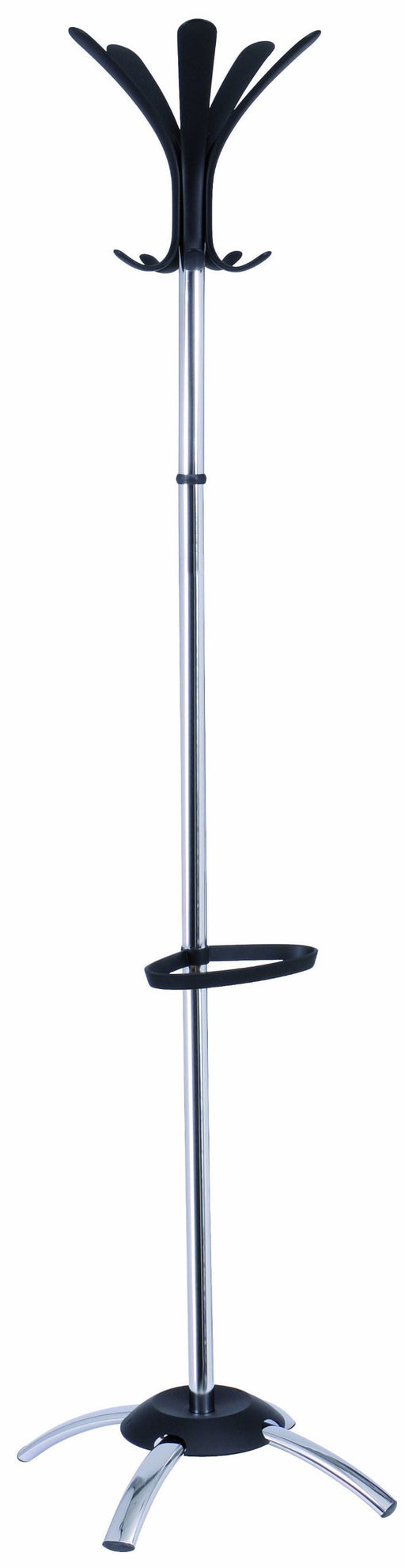 Best Value Alba Cleo Coat Stand Chrome & Plastic Large Pegs Weighted Base D370mm H1750mm Ref PMCLEO