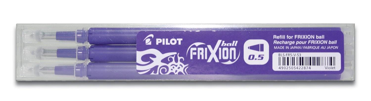 Best Value Pilot Refills for Frixion Clicker Rollerball 0.5 mm (Pack of 3) - Violet