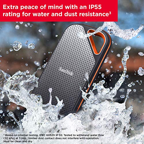 SanDisk Extreme PRO Portable - Solid state drive - encrypted - 1 TB - external (portable) - USB 3.2 Gen 2x2 - 128-bit AES