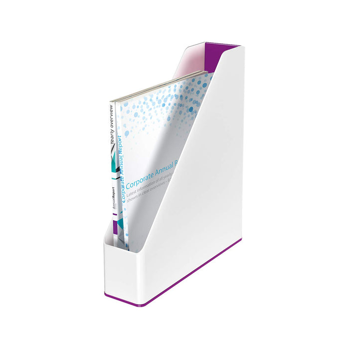 Leitz WOW Magazine File Dual Colour White/Purple 53621062