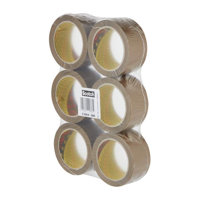 Best Value Scotch Packing Tape - Low noise brown storage tape refills, 1 x flat pack of 6 rolls (50 mm x 66 m)