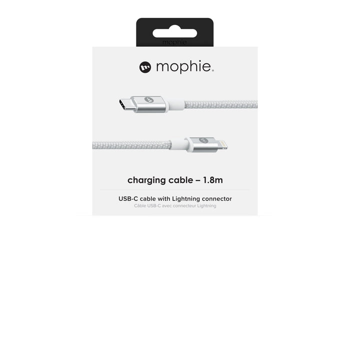 ZAGG mophie - Lightning cable - 24 pin USB-C male to Lightning male - 1.8 m - black - for Apple iPad/iPhone/iPod (Lightning)