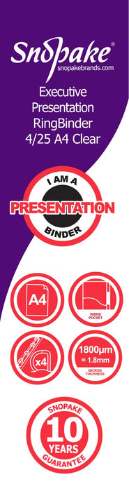 Best Value Snopake 13386S Presentation Ringbinder A4 4D/25mm Clear