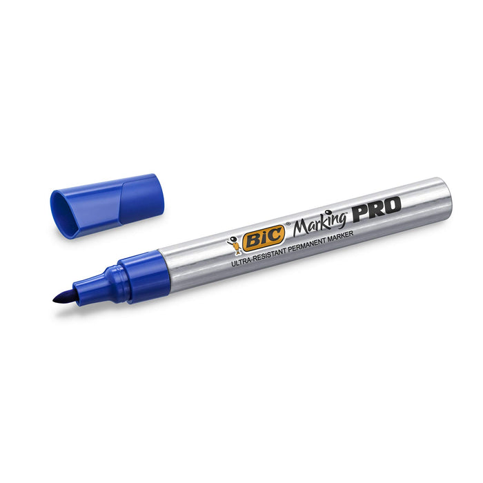 Best Value Bic Marking Pro - Box of 12 Blue Permanent Markers, Bullet Tip