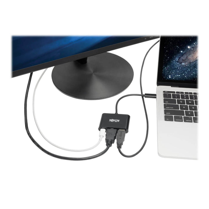 Tripp Lite USB C to HDMI Adapter w/USB-A Hub and PD Charging - USB 3.1, Thunderbolt 3 Compatible, 4K x 2K @ 30 Hz, Black USB Type C, USB-C - Docking station - USB-C 3.1 / Thunderbolt 3 - HDMI