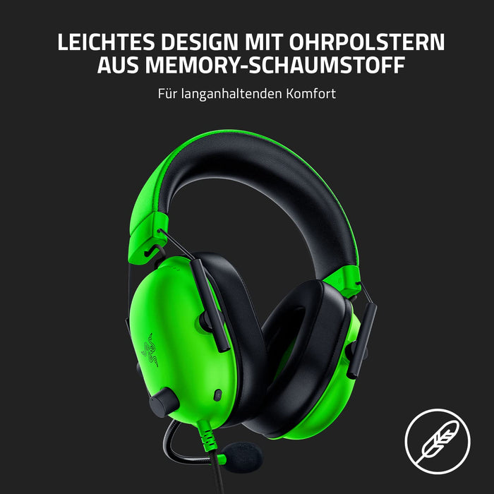 Razer BlackShark V2 X Multi-Platform Wired 3.5mm Connector Gaming Headset Green