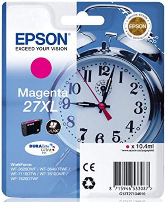 Best Value Epson C13T27134012 Alarm Clock No.27 X-Large Series High Capacity Ink Cartridge, Magenta, Genuine, Amazon Dash Replenishment Ready