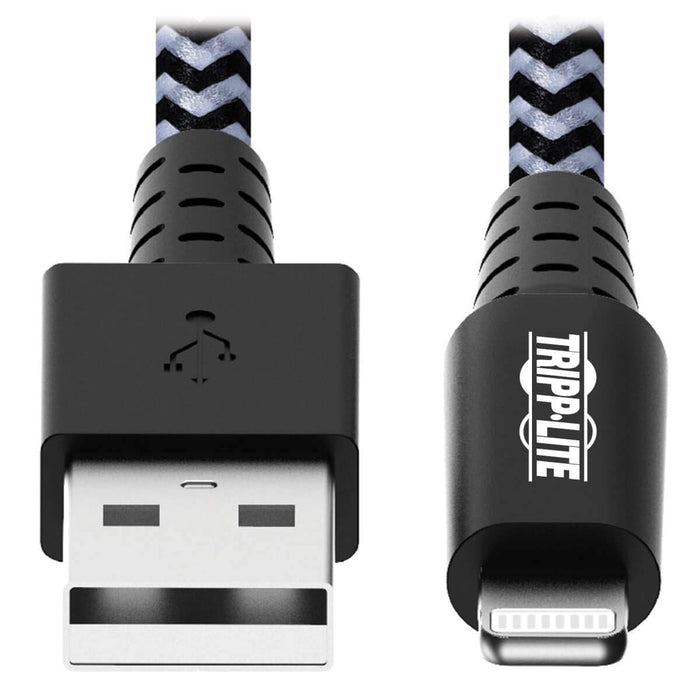 Tripp Lite Heavy Duty Lightning to USB Sync / Charge Cable Apple iPhone iPad 6ft 6' - Lightning cable - USB male to Lightning male - 1.8 m - black, white