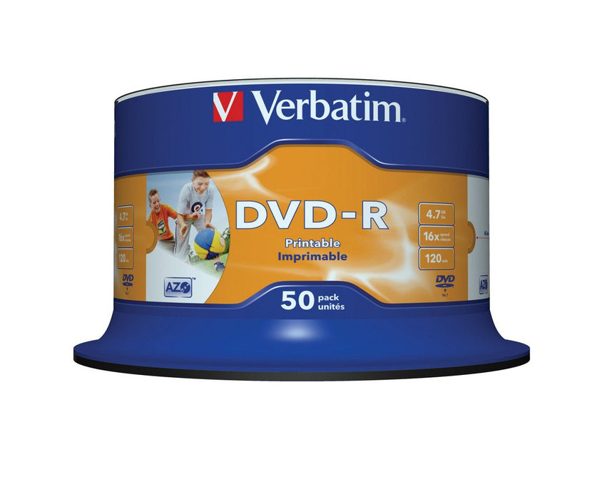 Best Value Verbatim 43533 DVD-R 4.7GB 16x Printable 50 Pack Spindle