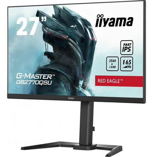 iiyama G-MASTER Red Eagle GB2770QSU-B5 - LED monitor - 27" - 2560 x 1440 WQHD @ 165 Hz - Fast IPS - 400 cd/m² - 1000:1 - HDR400 - 0.5 ms - HDMI, DisplayPort - speakers - matte black